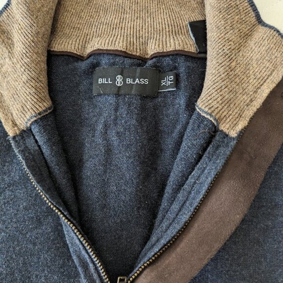 Bill Blass 1/4 ZIp Charcoal Pullover Sweater in Men's XL - Picture 5 of 7